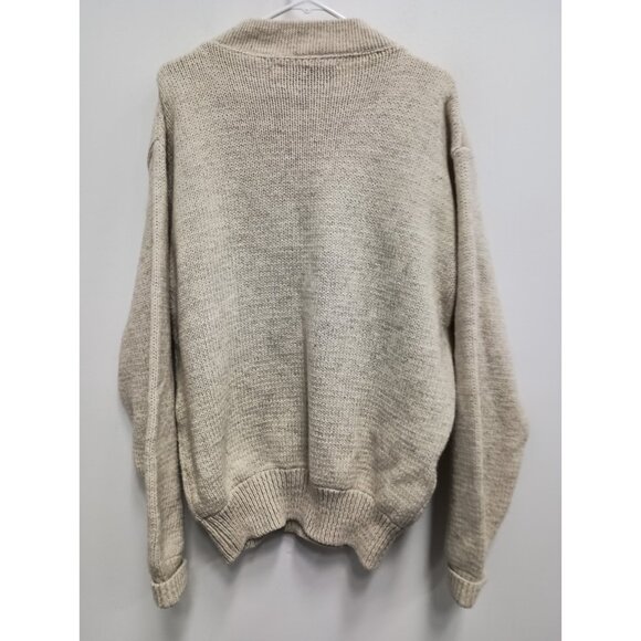VTG 90s Remington Mens Sweater Size XL Ivory Wool Blend Heavy Henley Gorpcore - Picture 6 of 7